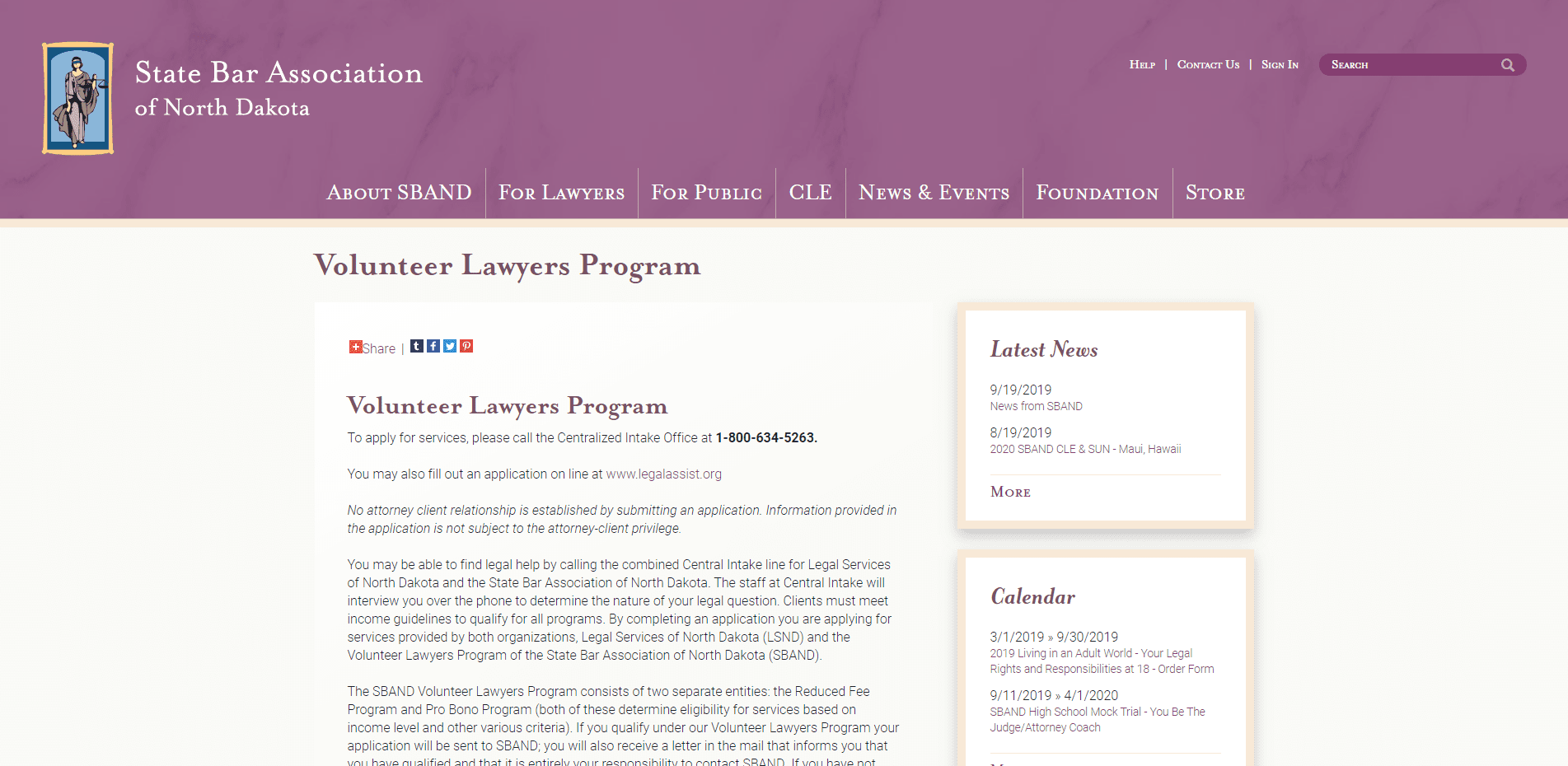 Volunteer Lawyers Program - State Bar Association of North Dakota