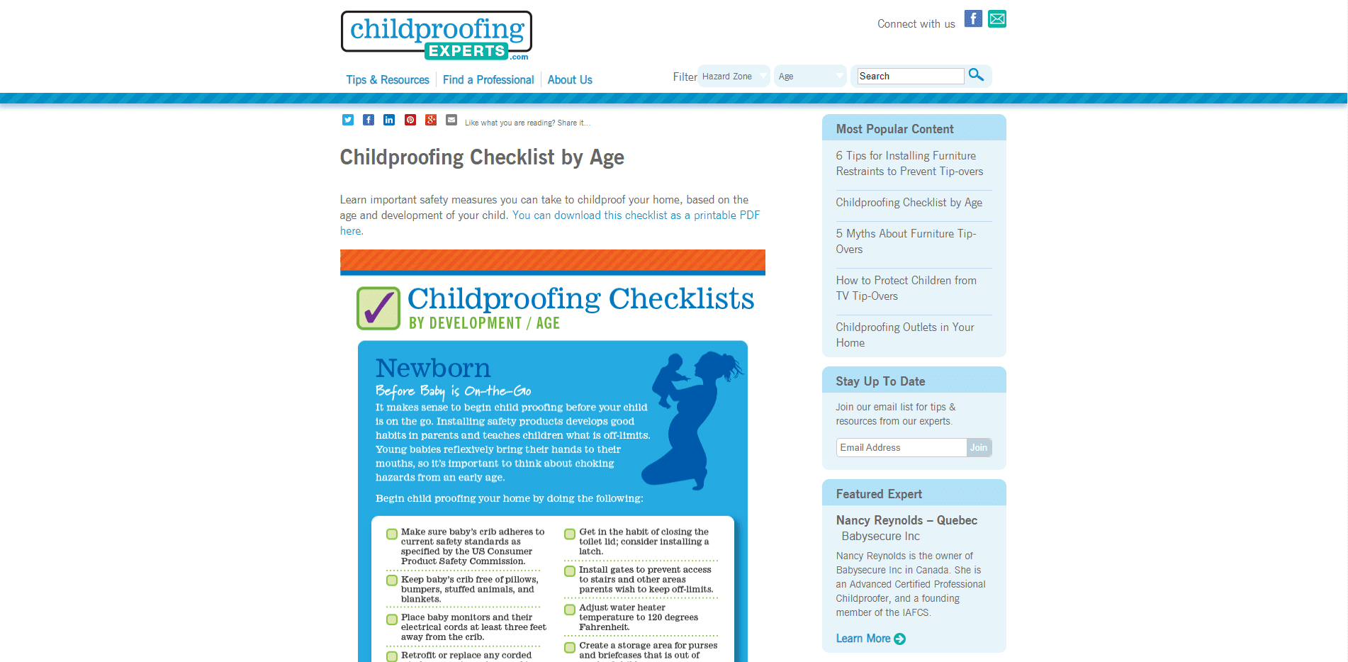 Childproofing Checklist by Age