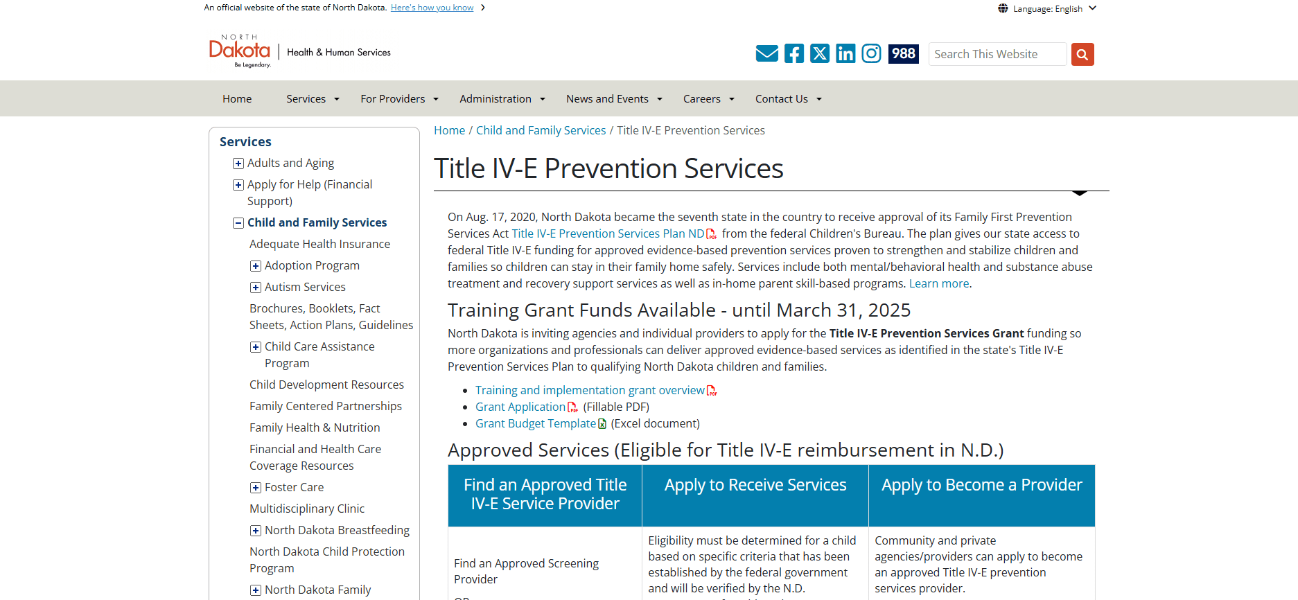IV-E Prevention site